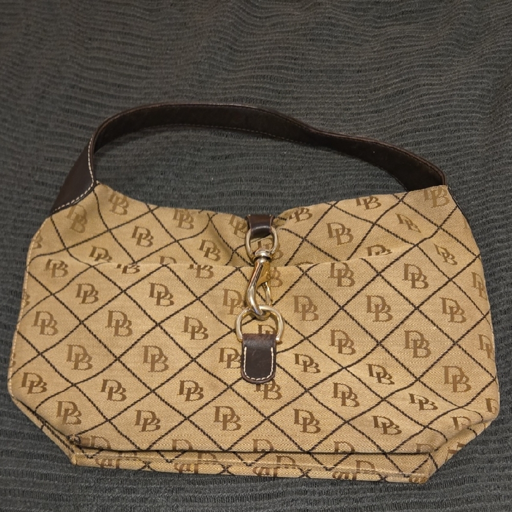 Dooney And Bourke Monogram Canvas And Leather Bag